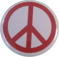 Peace sign button red